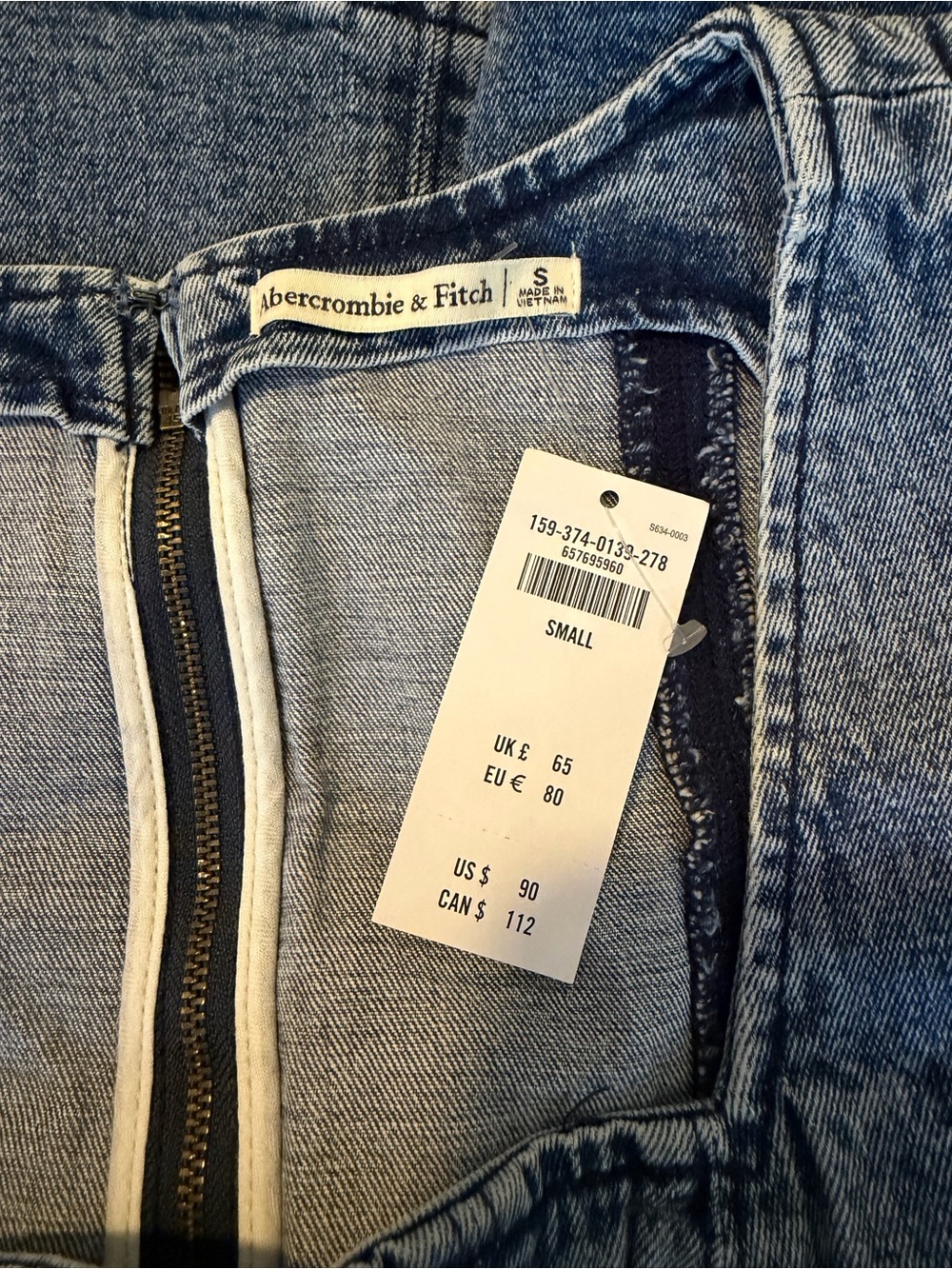 Abercrombie & Fitch Light Blue Denim Mini Dress - Picture 3 of 3
